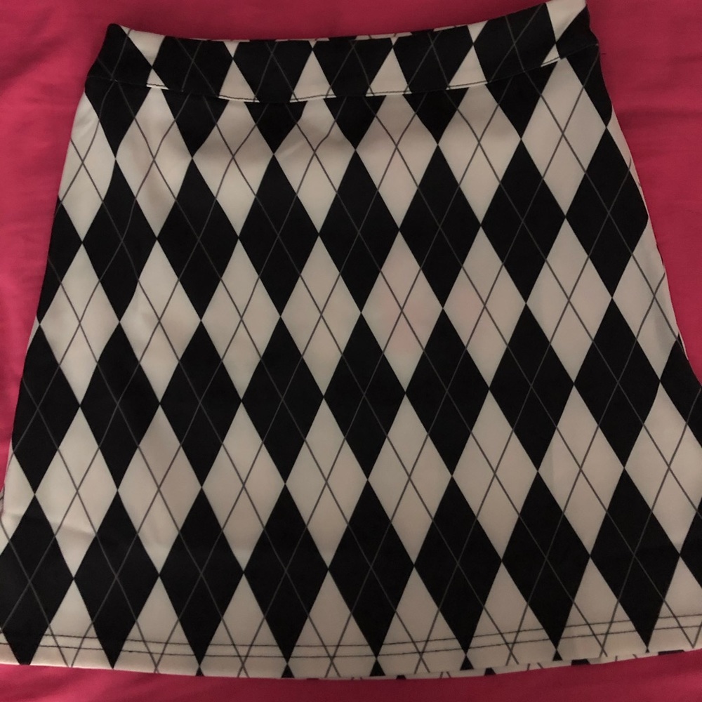 Dollskill Sugar Thrillz Argyle A-Line Skirt NWT